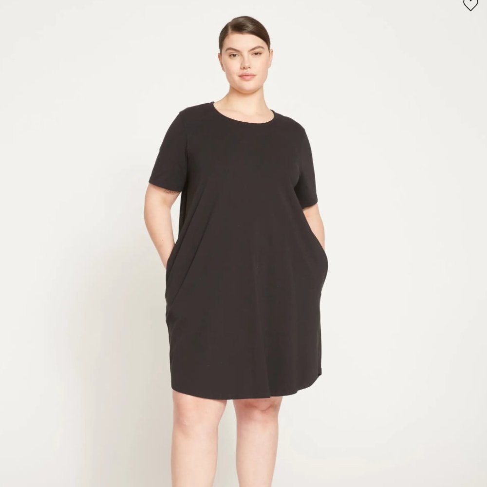 Universal Standard Halie T-Shirt Dress Black Size S (14-16)